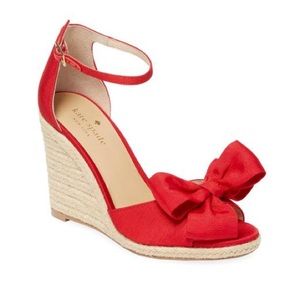 Kate Spade ♠️ Red Bow Wedges